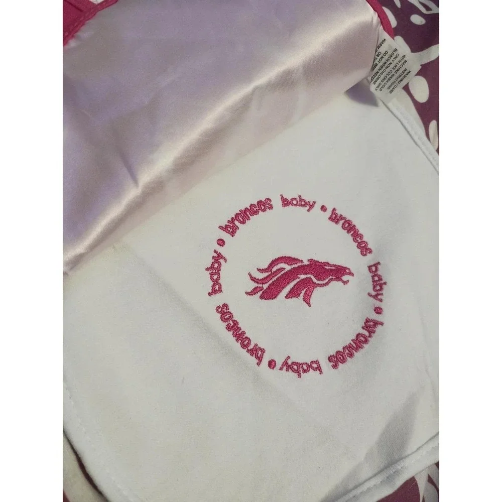 NEW Baby Fanatic NFL Baby Bib 2pk, Pink & White, Denver Broncos
